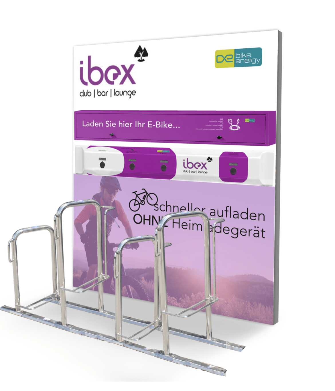IBEX E-Bike Ladestation in Nauders an der B180 - Fahrrad- und E-Auto-Ladepunkt mit Parkmöglichkeit am Reschenpass